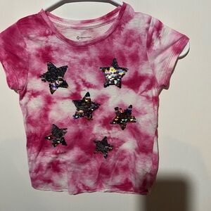 Vibrant Kids Tie-Dye Shirt with Sequin Stars